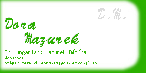 dora mazurek business card